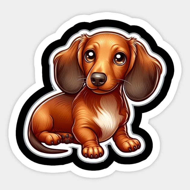 Royal Miniature Dachshund Puppy Love Designs Limited Edition Sticker by IamActiveDog